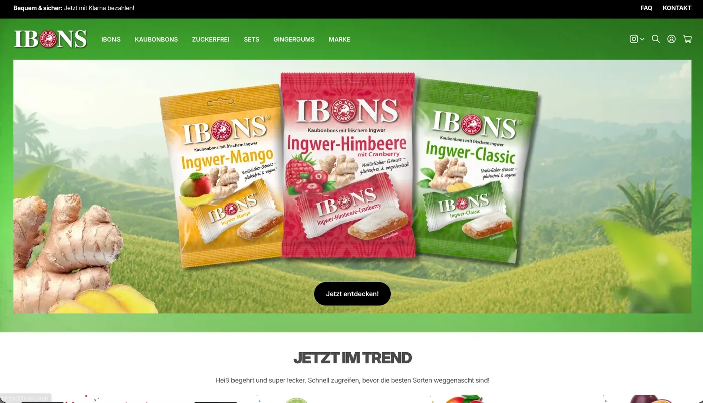 Webshop Ibons auf dem Desktop